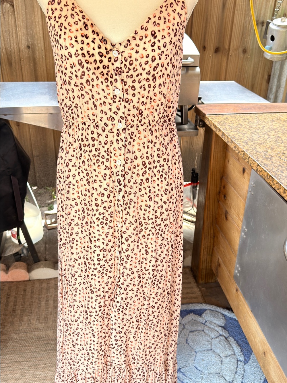 Sage The Label Leopard Print Maxi Dress Medium Boho‎ Button Front